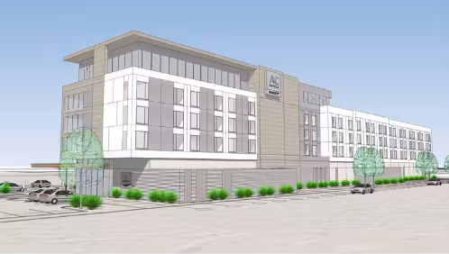 Rendering of the Marriott Hotel building